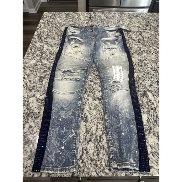 🔥 The HERITAGE By AMERICA 1776 Men's Sz W34 X L30 Distressed Denim Jeans NWT - Picture 1 of 15